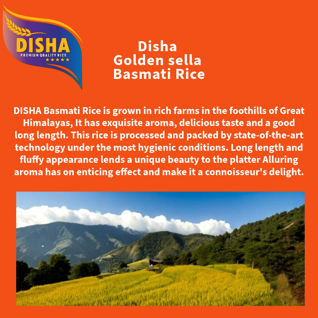 Disha Golden Sella Basmati Rice 5kg – Best for Jollof Rice, Extra Aroma, Long Grain, Quality Product (5kg)