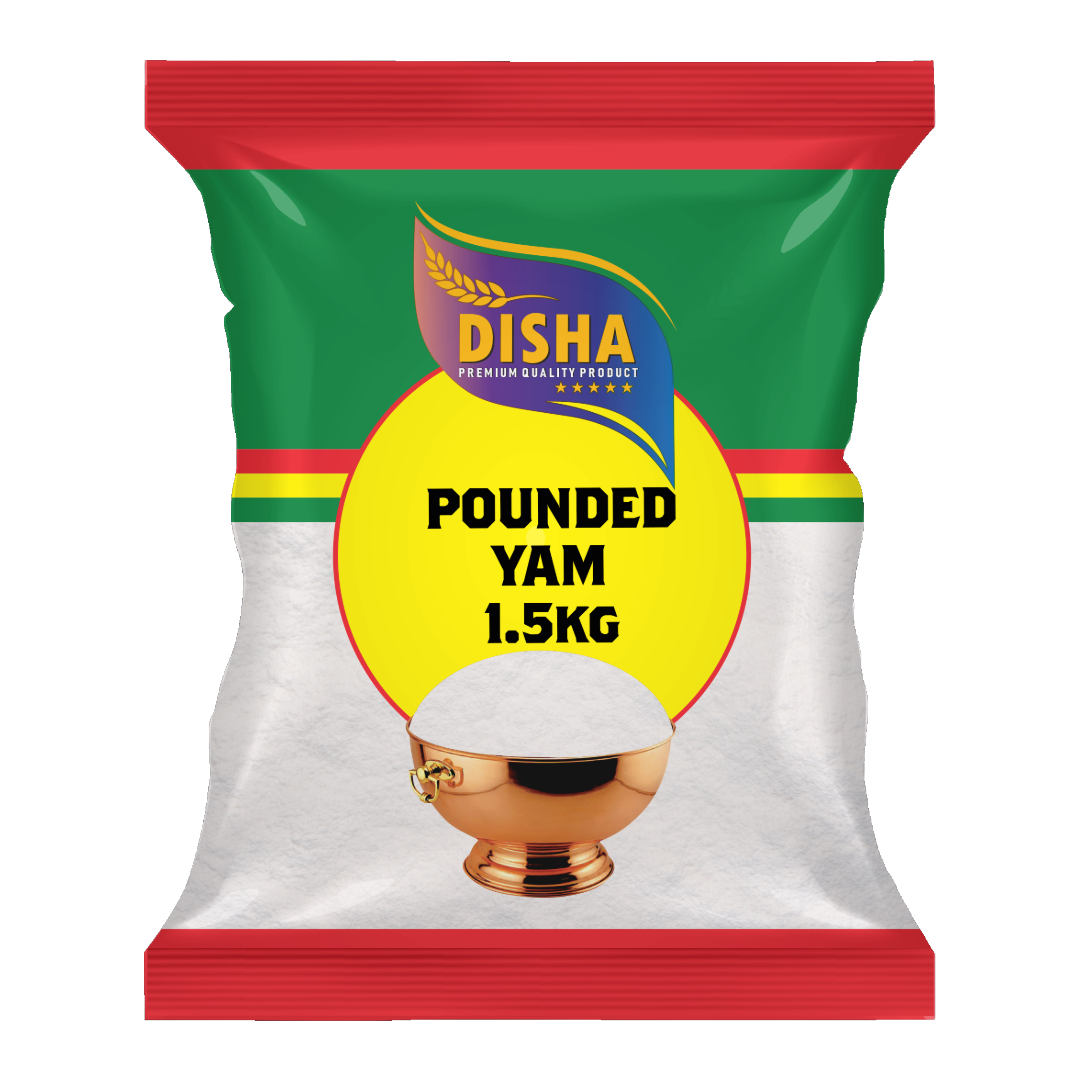 DISHA Pounded Yam,1.5kg (Pack of 6) – Premium Yam Flour for Smooth & Stretchy Pounded Yam | Authentic African Taste | Easy to Prepare | Gluten-Free | (9kg Total)