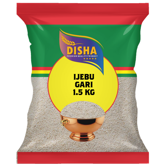 DISHA Ijebu Gari, 1.5kg (Pack of 6) – Premium Quality Cassava Granules, Authentic Nigerian Taste, Perfect for EBA, Fufu, and Snacks | Natural & Gluten-Free | 6 X 1.5 kg Pack