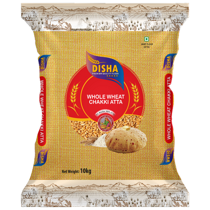 Disha Atta 10kg Whole Wheat Chakki Atta for Soft and Fluffy Rotis | 0% Maida, 100% Atta | Pure & Natural | Pack Of 1