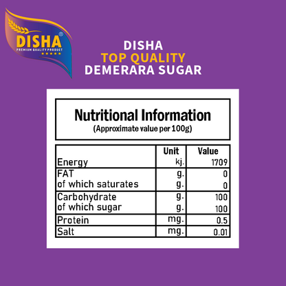 DISHA Top Quality Demerara Sugar 4X3kg – 100% Pure Cane Sugar, Natural & Unrefined, Deliciously Sweet, With Caramel Notes, Ideal for Baking, Pack of 4 (3kg Bags)