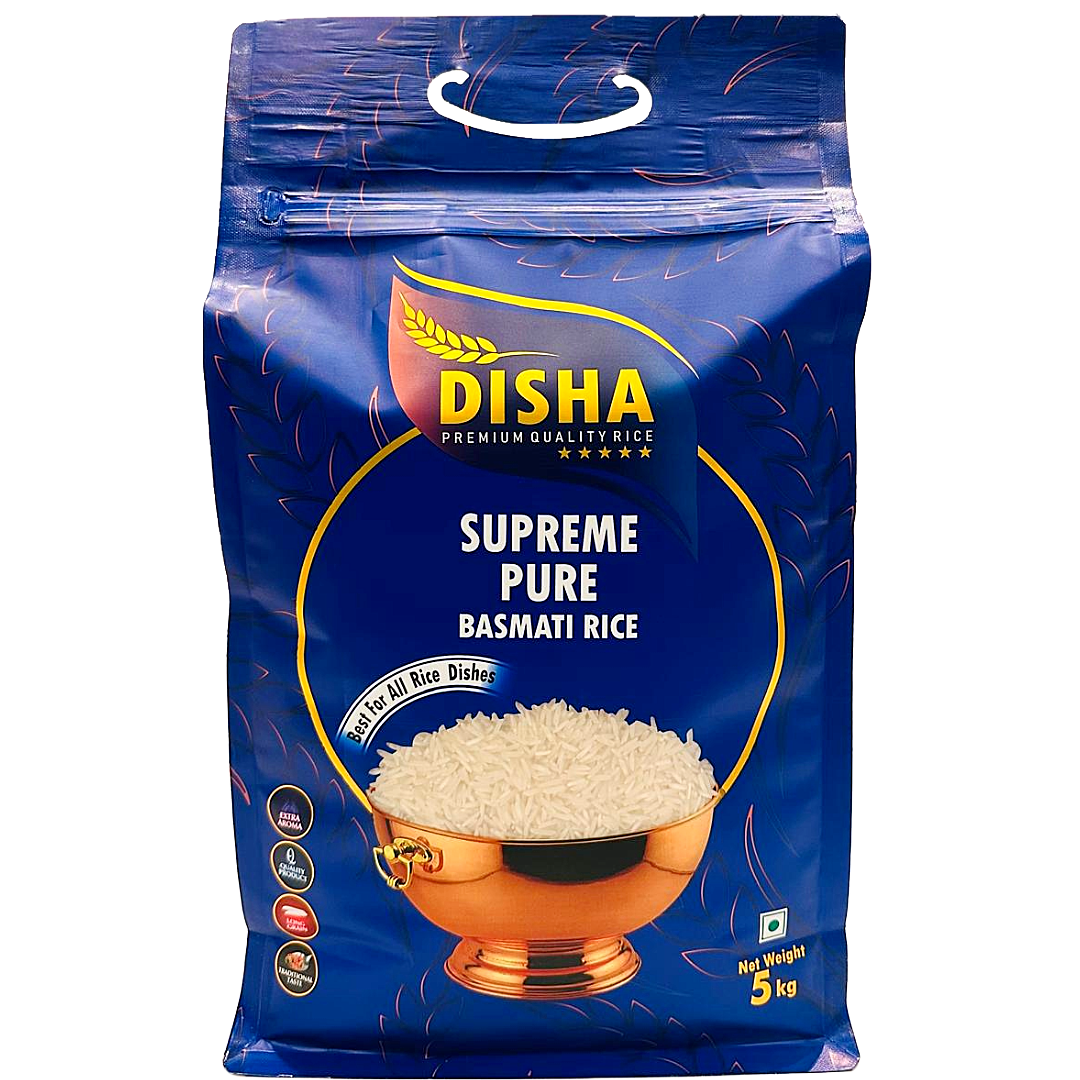 Disha Supreme Pure Basmati Rice 5kg –Best for All Rice Dishes Extra Ar ...