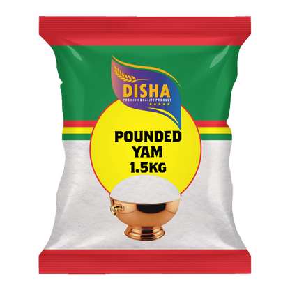 DISHA Pounded Yam,1.5kg (Pack of 6) – Premium Yam Flour for Smooth & Stretchy Pounded Yam | Authentic African Taste | Easy to Prepare | Gluten-Free | (9kg Total)