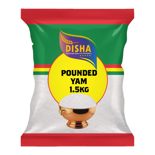 DISHA Pounded Yam,1.5kg (Pack of 6) – Premium Yam Flour for Smooth & Stretchy Pounded Yam | Authentic African Taste | Easy to Prepare | Gluten-Free | (9kg Total)